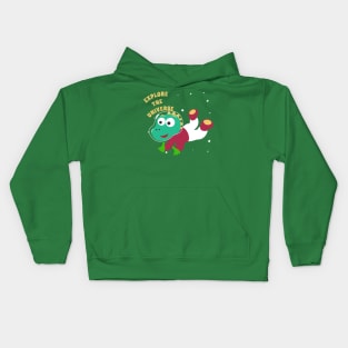 Cute dinosaur astronaut. Kids Hoodie